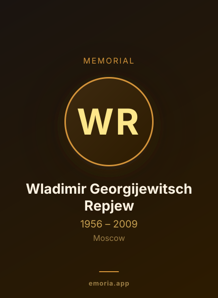 Memorial portrait of Wladimir Georgijewitsch Repjew