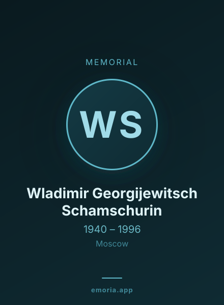 Memorial portrait of Wladimir Georgijewitsch Schamschurin