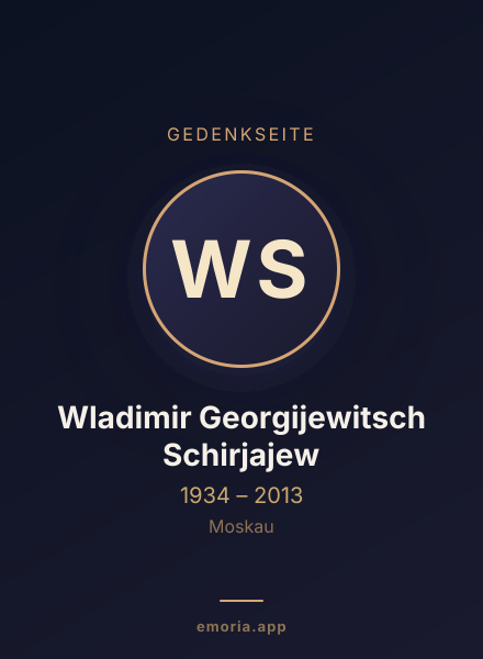 Gedenkportrait von Wladimir Georgijewitsch Schirjajew