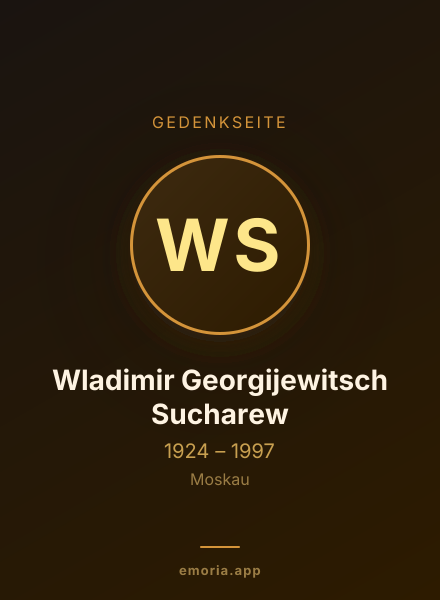 Gedenkportrait von Wladimir Georgijewitsch Sucharew
