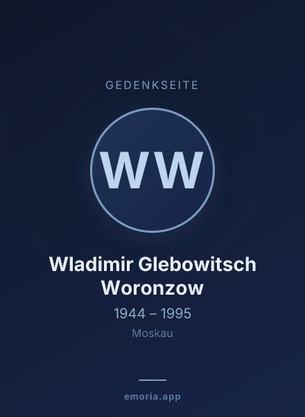 Gedenkportrait von Wladimir Glebowitsch Woronzow
