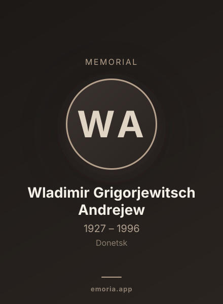 Memorial portrait of Wladimir Grigorjewitsch Andrejew