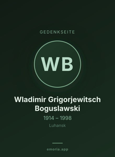 Gedenkportrait von Wladimir Grigorjewitsch Boguslawski