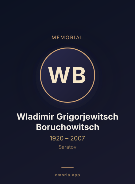 Memorial portrait of Wladimir Grigorjewitsch Boruchowitsch