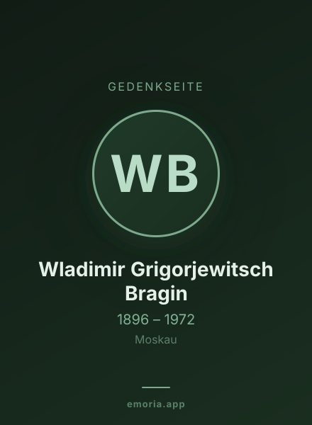 Gedenkportrait von Wladimir Grigorjewitsch Bragin