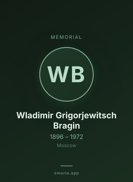 Memorial portrait of Wladimir Grigorjewitsch Bragin