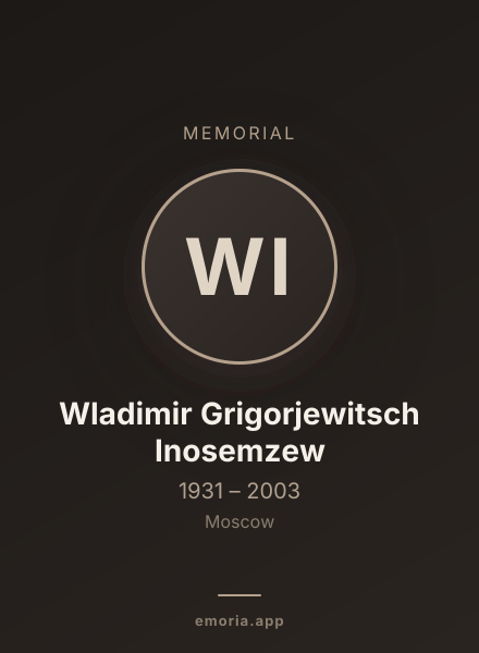 Memorial portrait of Wladimir Grigorjewitsch Inosemzew