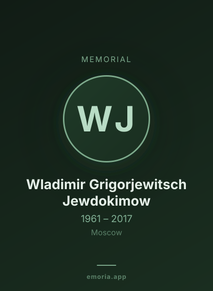 Memorial portrait of Wladimir Grigorjewitsch Jewdokimow