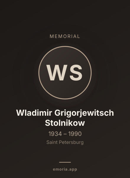 Memorial portrait of Wladimir Grigorjewitsch Stolnikow