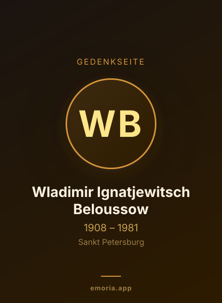 Gedenkportrait von Wladimir Ignatjewitsch Beloussow