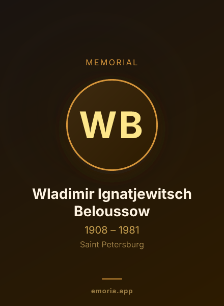 Memorial portrait of Wladimir Ignatjewitsch Beloussow