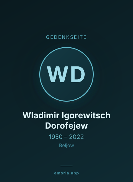 Gedenkportrait von Wladimir Igorewitsch Dorofejew