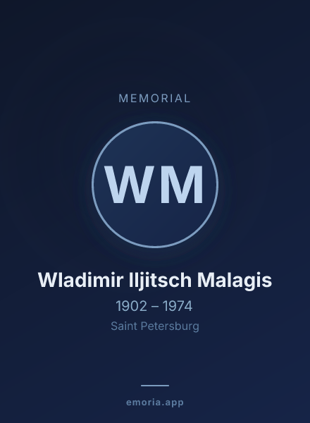 Memorial portrait of Wladimir Iljitsch Malagis