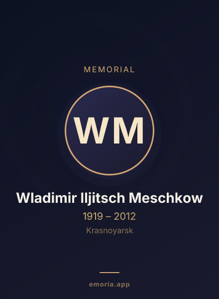 Memorial portrait of Wladimir Iljitsch Meschkow
