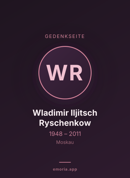 Gedenkportrait von Wladimir Iljitsch Ryschenkow