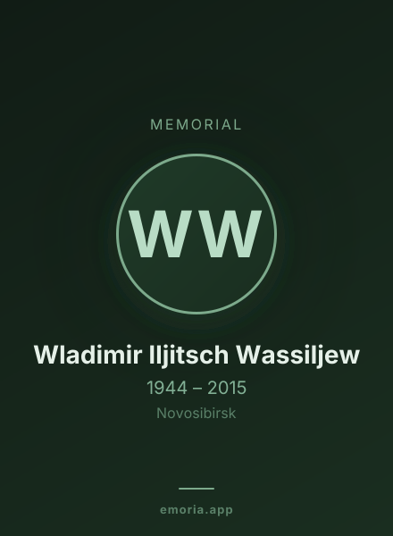 Memorial portrait of Wladimir Iljitsch Wassiljew