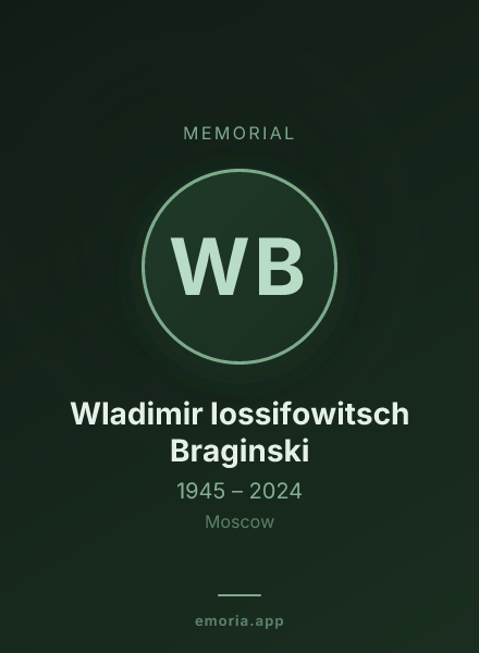 Memorial portrait of Wladimir Iossifowitsch Braginski