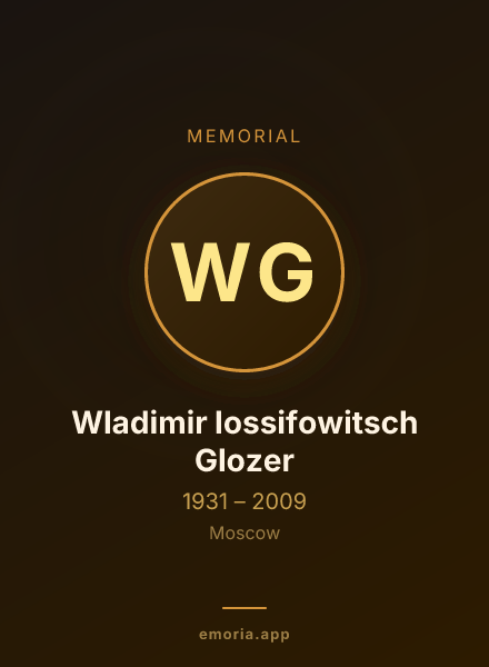 Memorial portrait of Wladimir Iossifowitsch Glozer