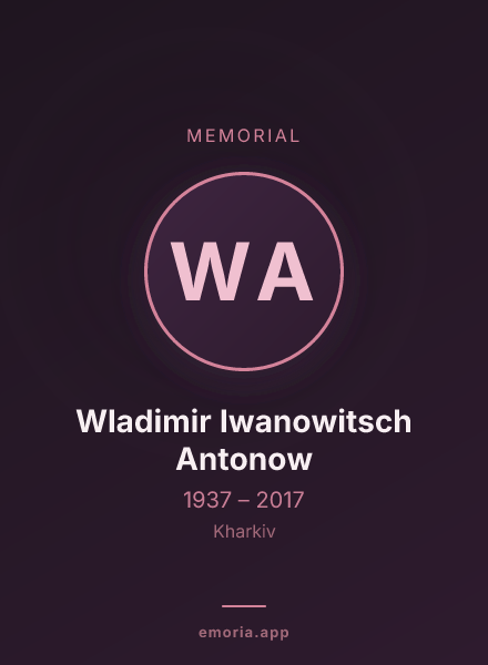 Memorial portrait of Wladimir Iwanowitsch Antonow