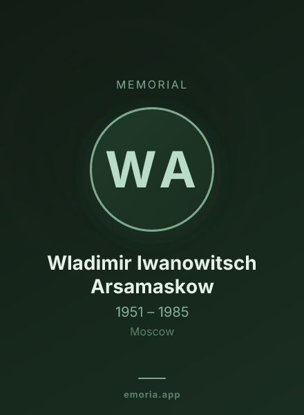 Memorial portrait of Wladimir Iwanowitsch Arsamaskow