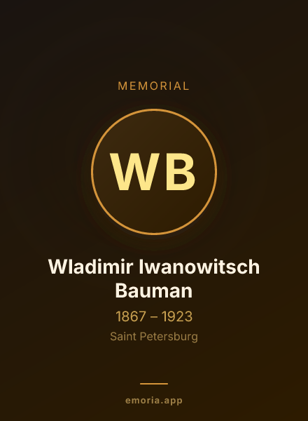 Memorial portrait of Wladimir Iwanowitsch Bauman
