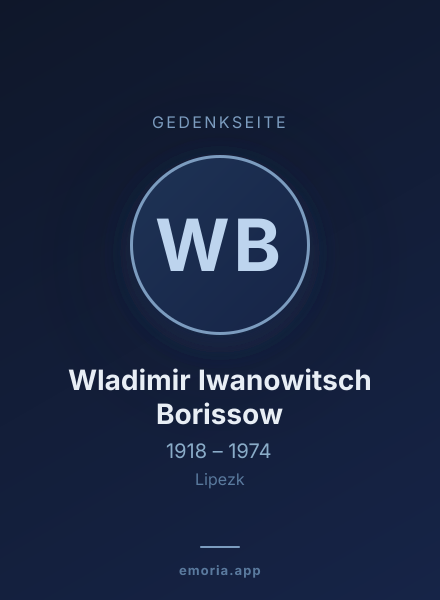 Gedenkportrait von Wladimir Iwanowitsch Borissow