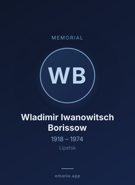 Memorial portrait of Wladimir Iwanowitsch Borissow