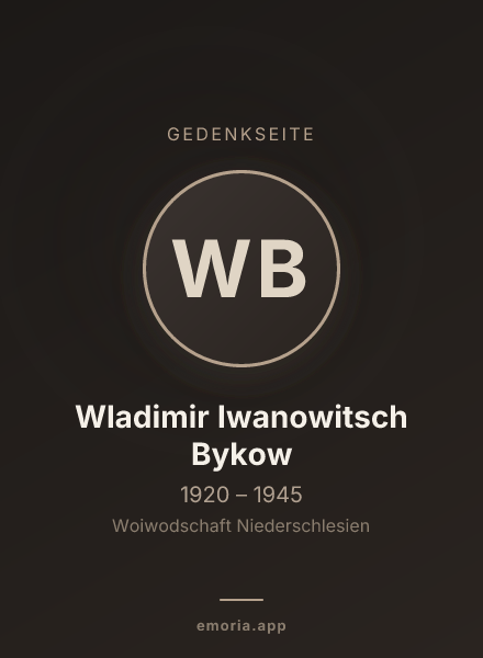 Gedenkportrait von Wladimir Iwanowitsch Bykow