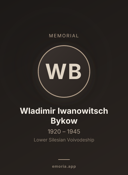 Memorial portrait of Wladimir Iwanowitsch Bykow