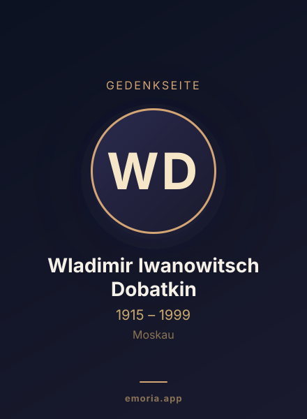 Gedenkportrait von Wladimir Iwanowitsch Dobatkin
