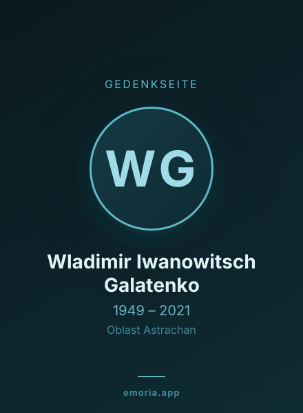 Gedenkportrait von Wladimir Iwanowitsch Galatenko