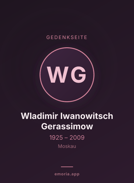 Gedenkportrait von Wladimir Iwanowitsch Gerassimow