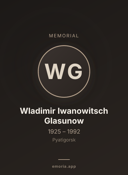 Memorial portrait of Wladimir Iwanowitsch Glasunow