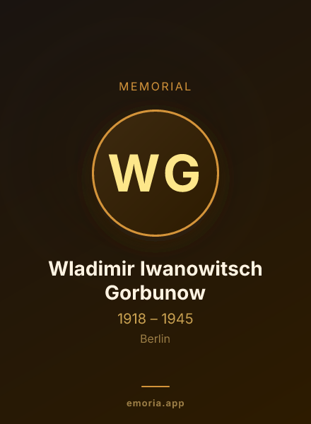 Memorial portrait of Wladimir Iwanowitsch Gorbunow