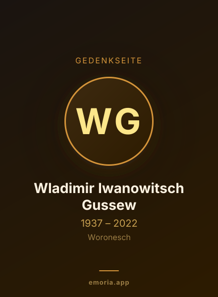 Gedenkportrait von Wladimir Iwanowitsch Gussew
