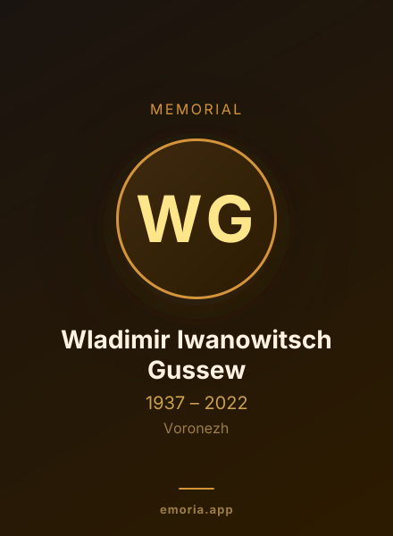 Memorial portrait of Wladimir Iwanowitsch Gussew