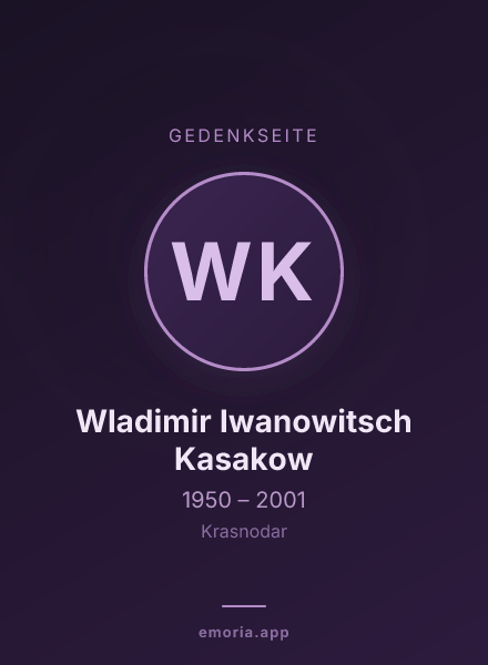 Gedenkportrait von Wladimir Iwanowitsch Kasakow