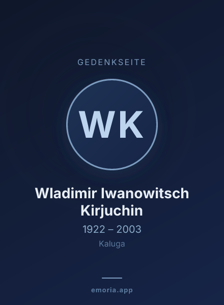 Gedenkportrait von Wladimir Iwanowitsch Kirjuchin
