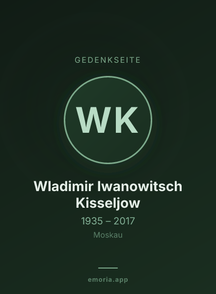 Gedenkportrait von Wladimir Iwanowitsch Kisseljow