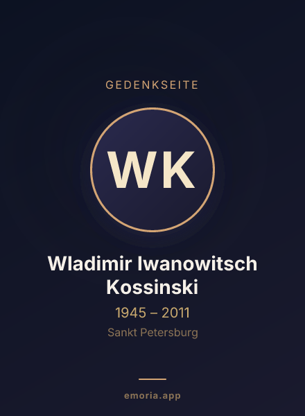 Gedenkportrait von Wladimir Iwanowitsch Kossinski