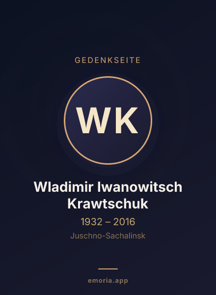 Gedenkportrait von Wladimir Iwanowitsch Krawtschuk