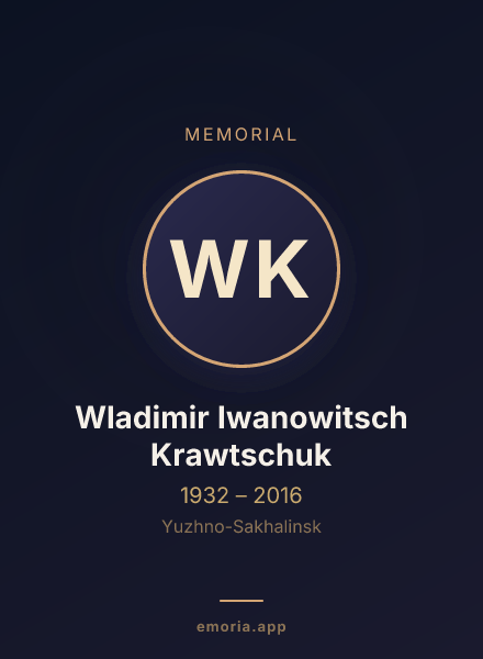 Memorial portrait of Wladimir Iwanowitsch Krawtschuk