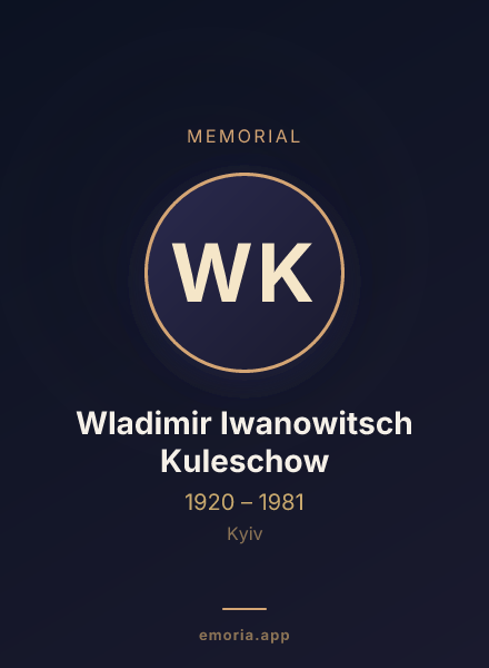 Memorial portrait of Wladimir Iwanowitsch Kuleschow