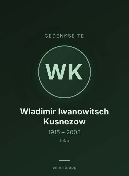 Gedenkportrait von Wladimir Iwanowitsch Kusnezow