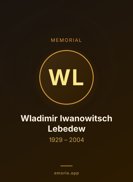 Memorial portrait of Wladimir Iwanowitsch Lebedew
