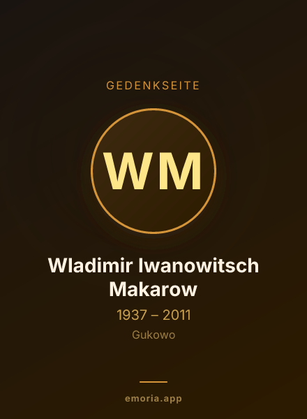 Gedenkportrait von Wladimir Iwanowitsch Makarow