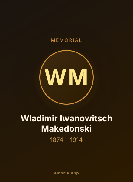 Memorial portrait of Wladimir Iwanowitsch Makedonski