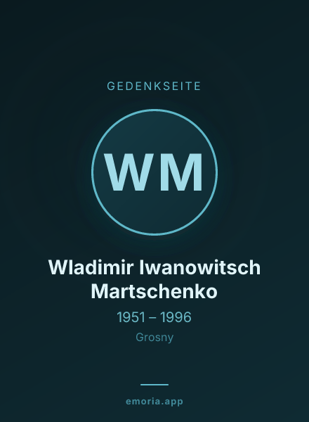Gedenkportrait von Wladimir Iwanowitsch Martschenko