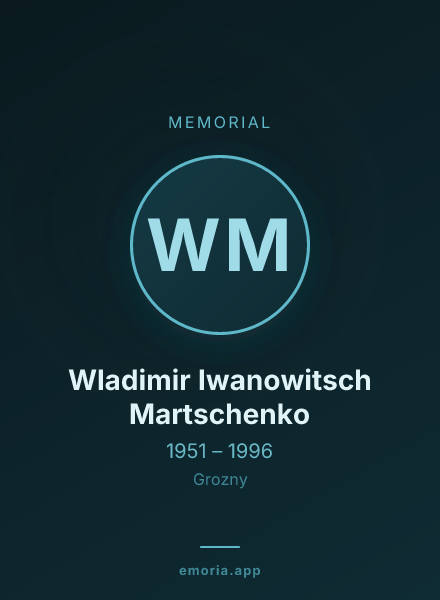 Memorial portrait of Wladimir Iwanowitsch Martschenko