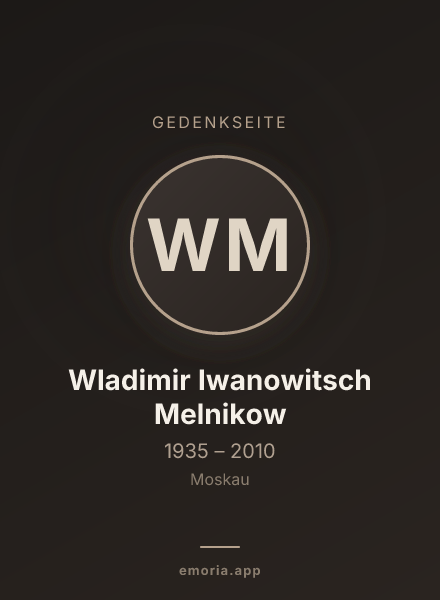 Gedenkportrait von Wladimir Iwanowitsch Melnikow